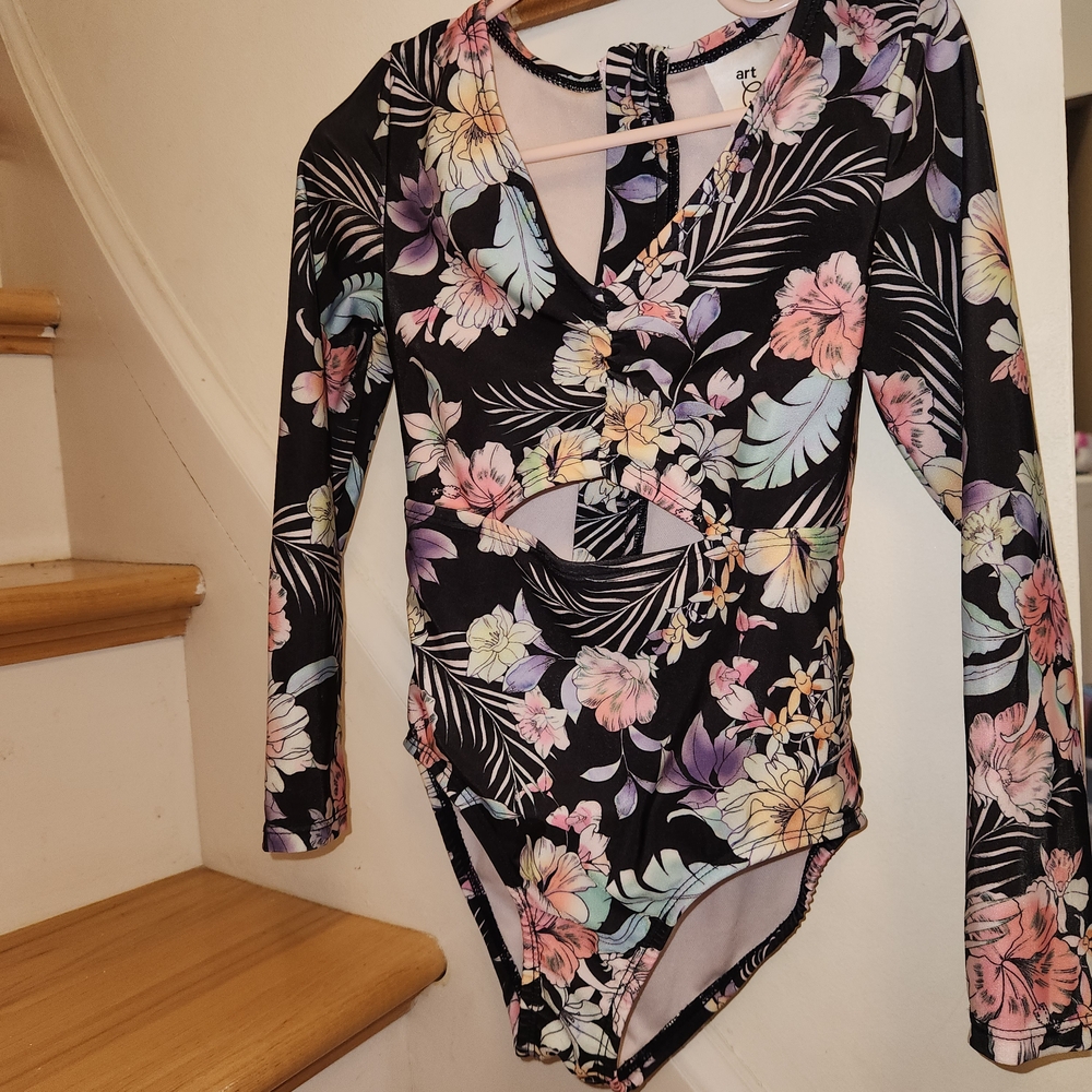 Art Class Floral Patterned Bodysuit